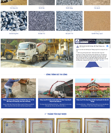 Mẫu Website "Bê Tông Tươi" - Giải Pháp Xây Dựng Hiện Đại | https://betongthanglong.com